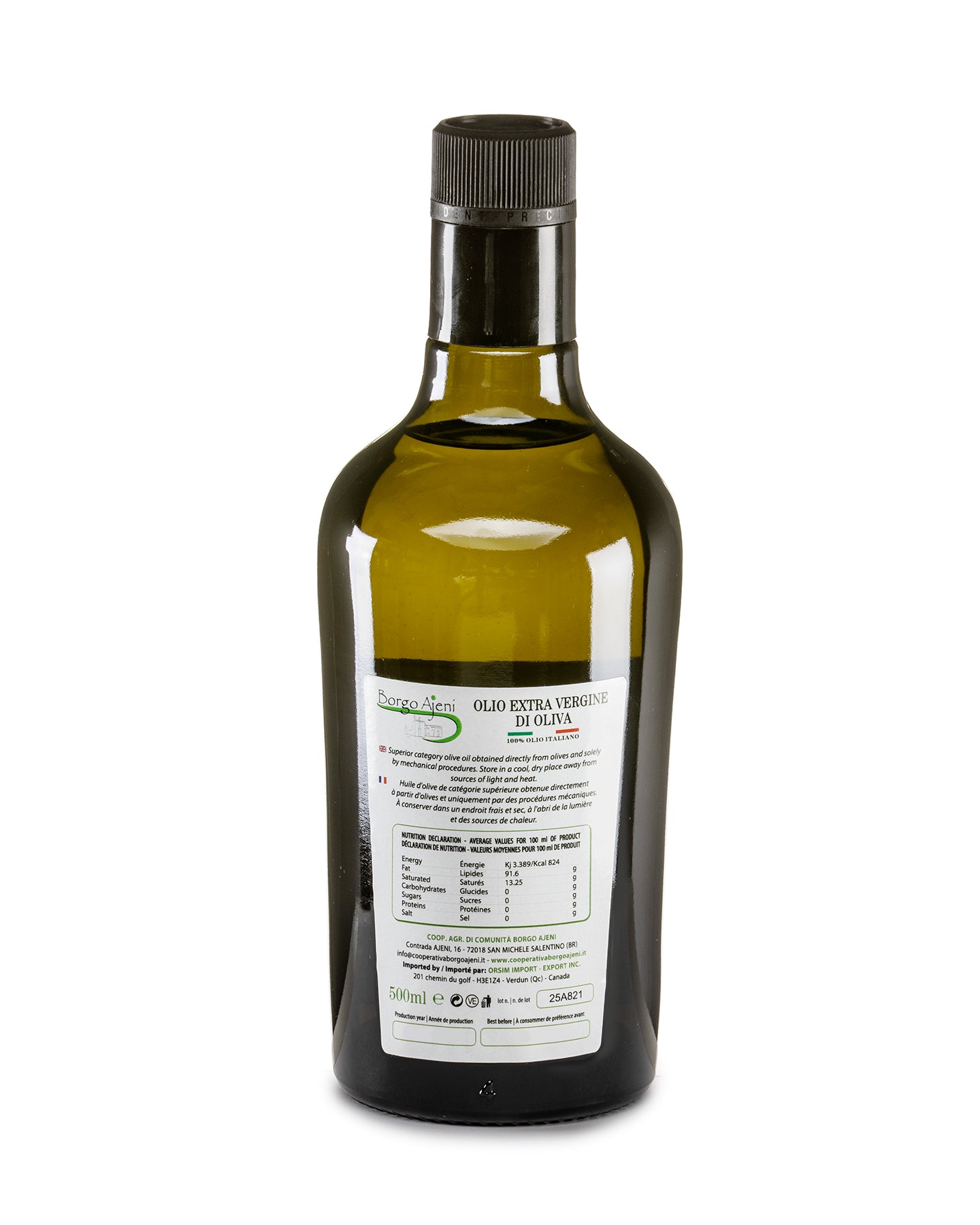 EXTRA VERGIN OLIVE OIL 500ml - BORGO AJENI