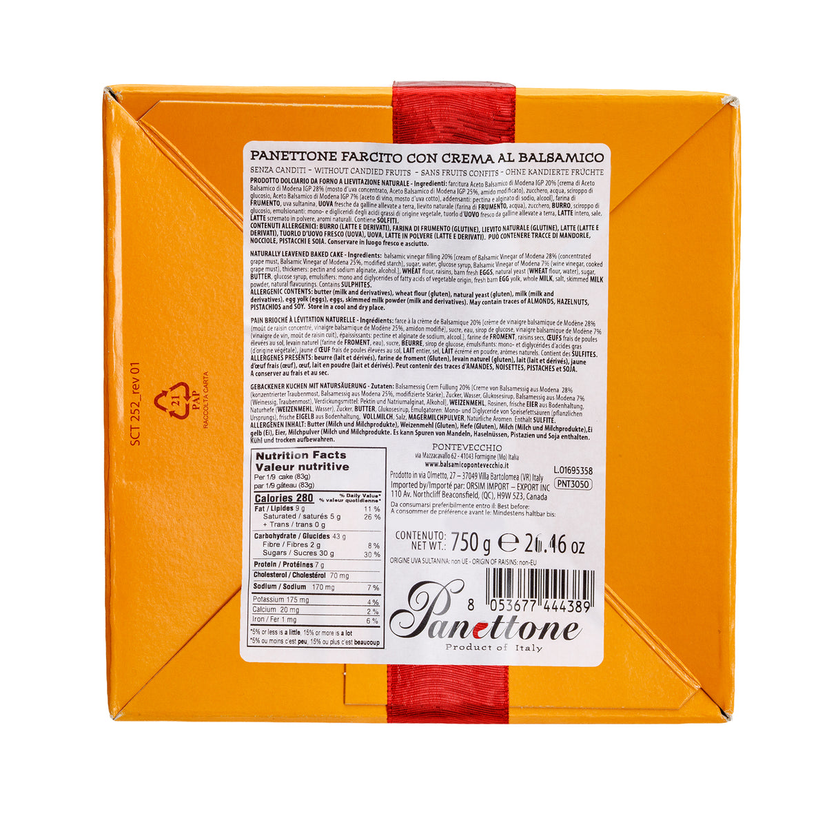 PANETTONE WITH BALSAMIC GLAZE 750 G