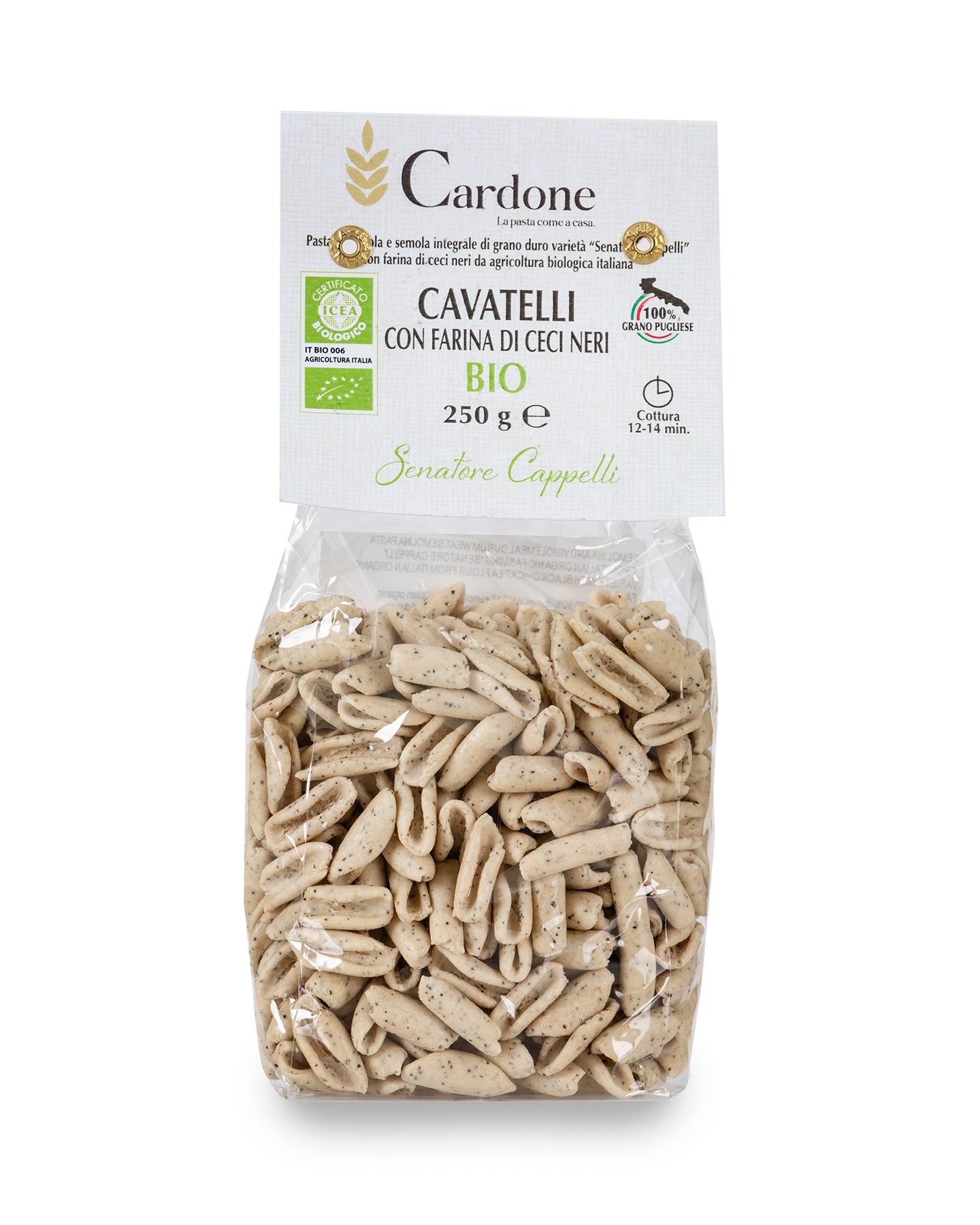 Cavatelli with Black Chickpea Flour