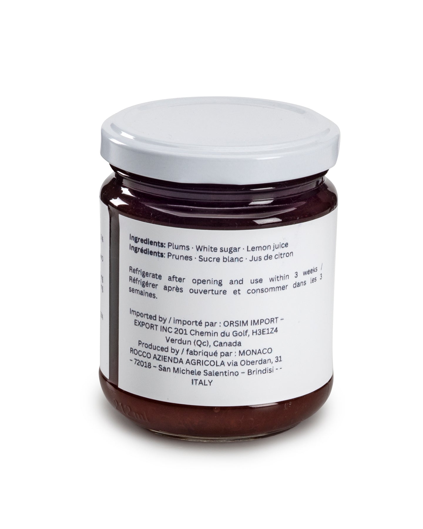 PLUMS JAM 250ml 250ml